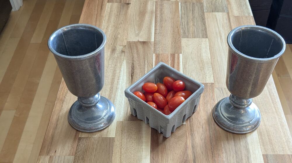 Vintage Carson Freeport PA Pewter Goblets Set of 2 Wine Chalices Tavern 7"